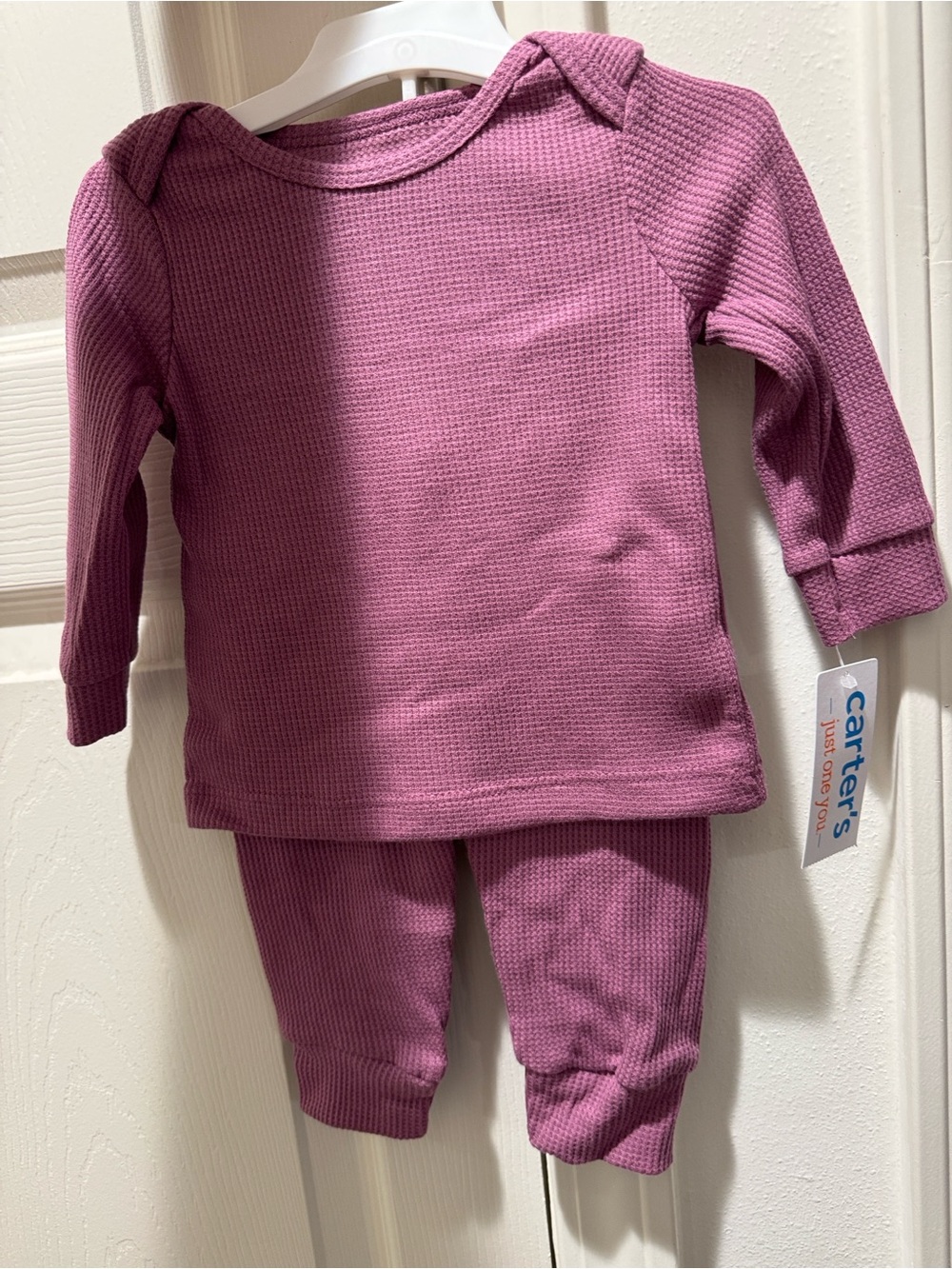 Carter's Waffle Knit Two-Piece Set - Mauve Pink  #1